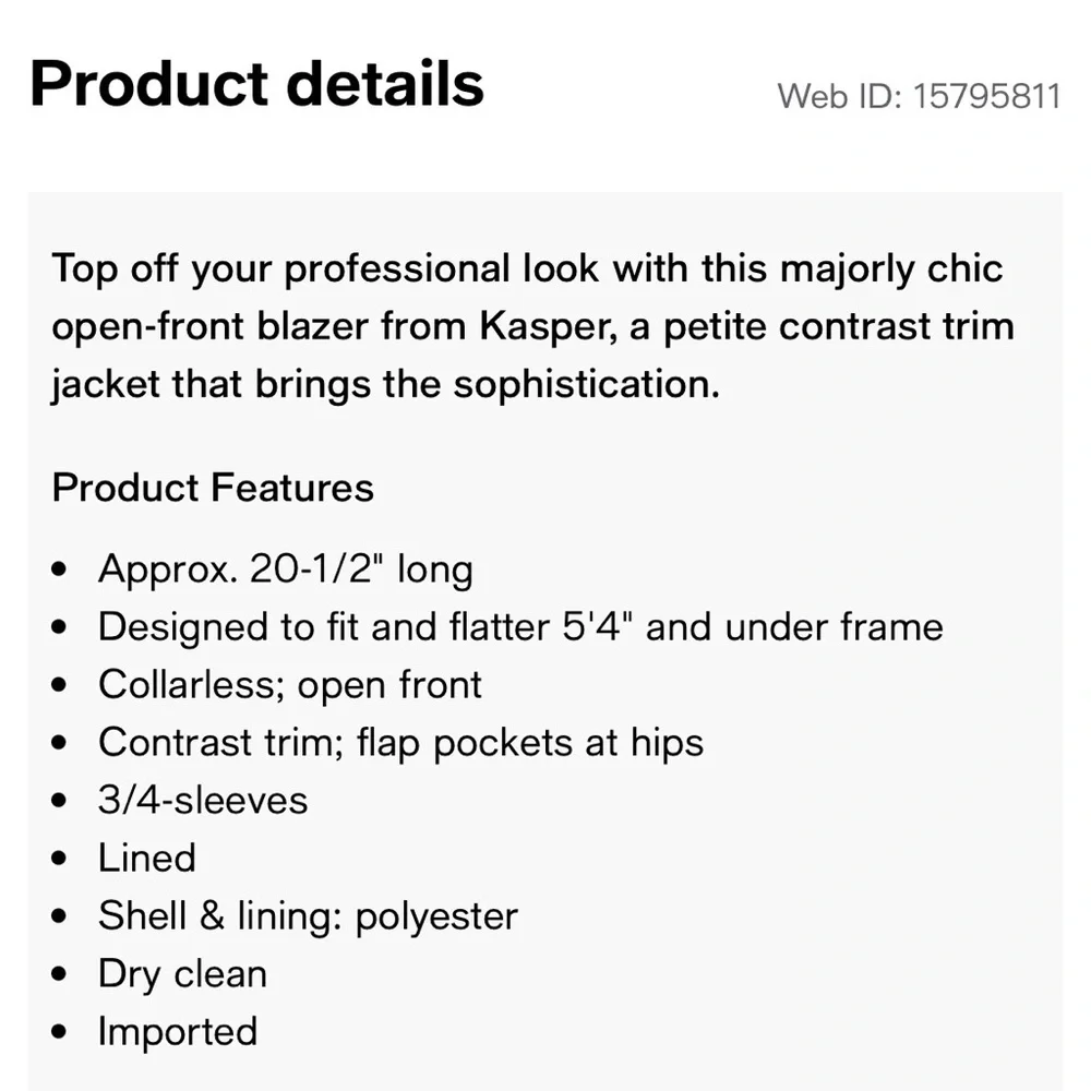 Kasper Tan and White Contrast Trim Blazer - Picture 3 of 8